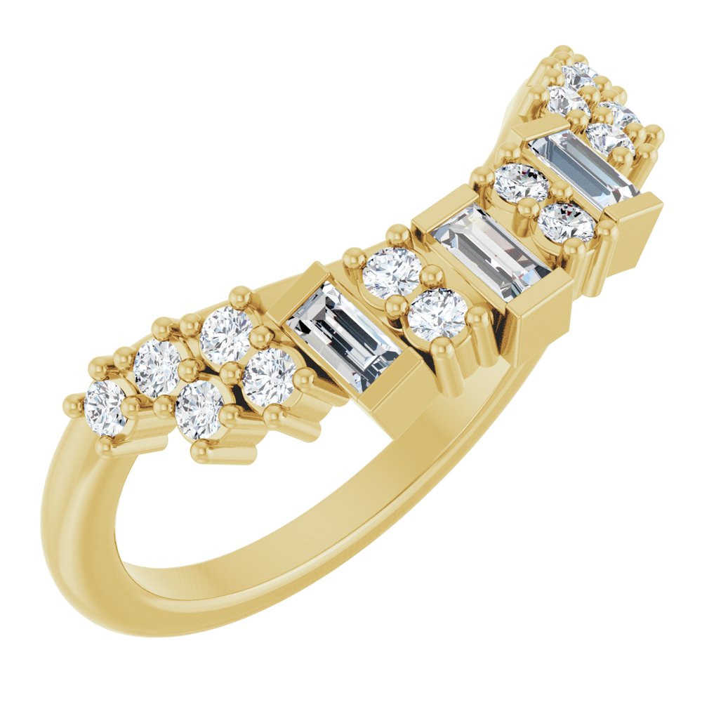 14K Yellow Gold 1/3 CTW Natural Diamond Contour Band
