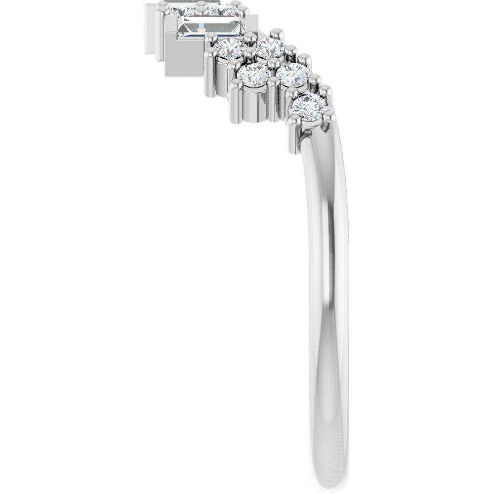 14K White Gold 1/3 CTW Natural Diamond Contour Band