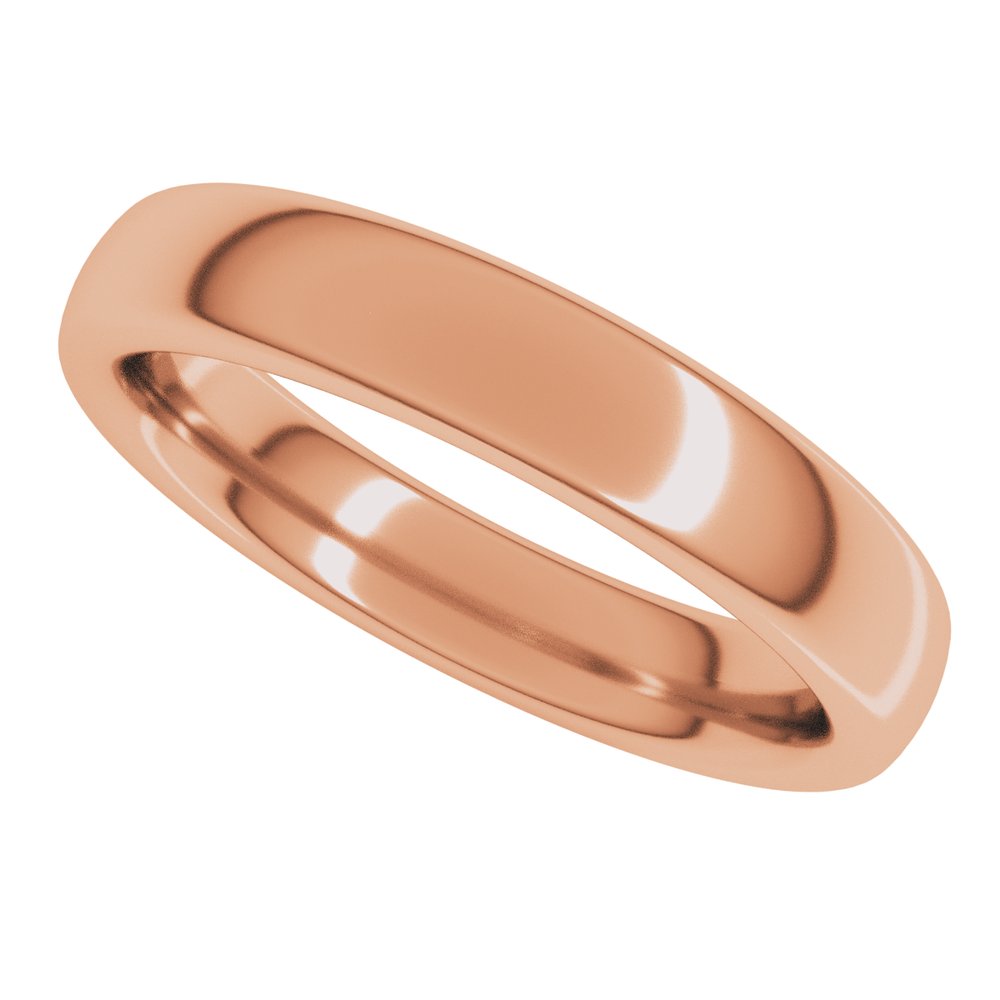 18K Rose Gold 4 mm Heavyweight Comfort-Fit European-Style Band Size 10