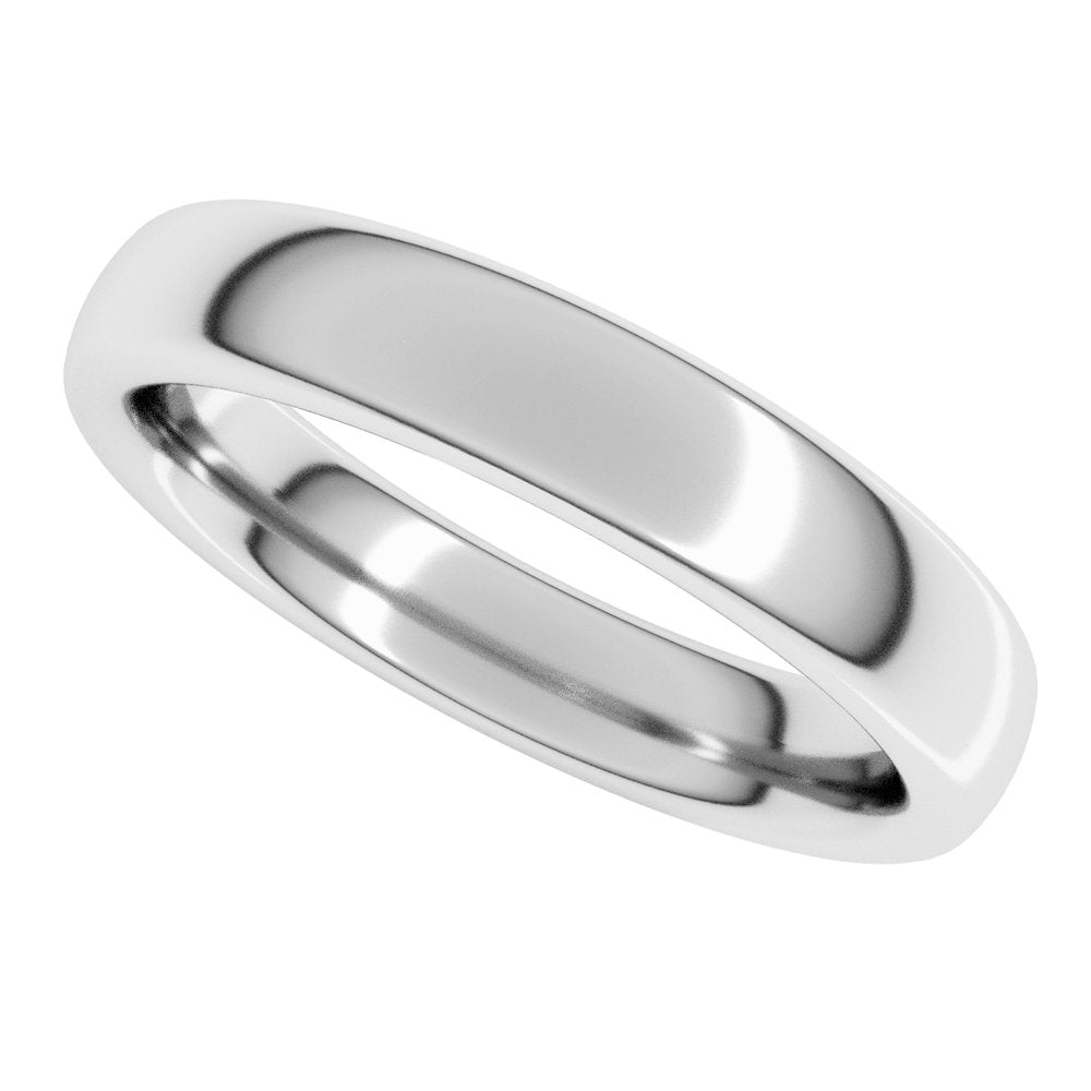 14K White Gold 4 mm Heavyweight Comfort-Fit European-Style Band Size 8.5