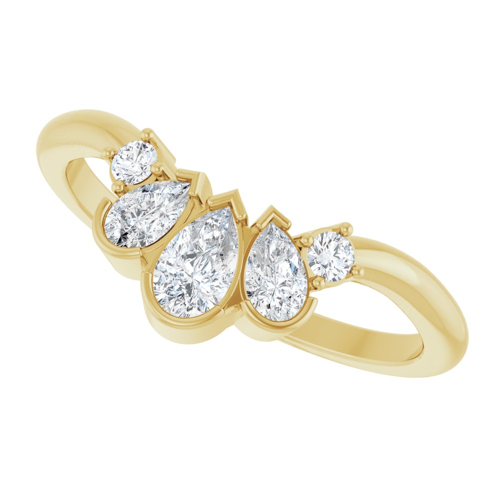 14K Yellow Gold 1/2 CTW Natural Diamond Contour Band