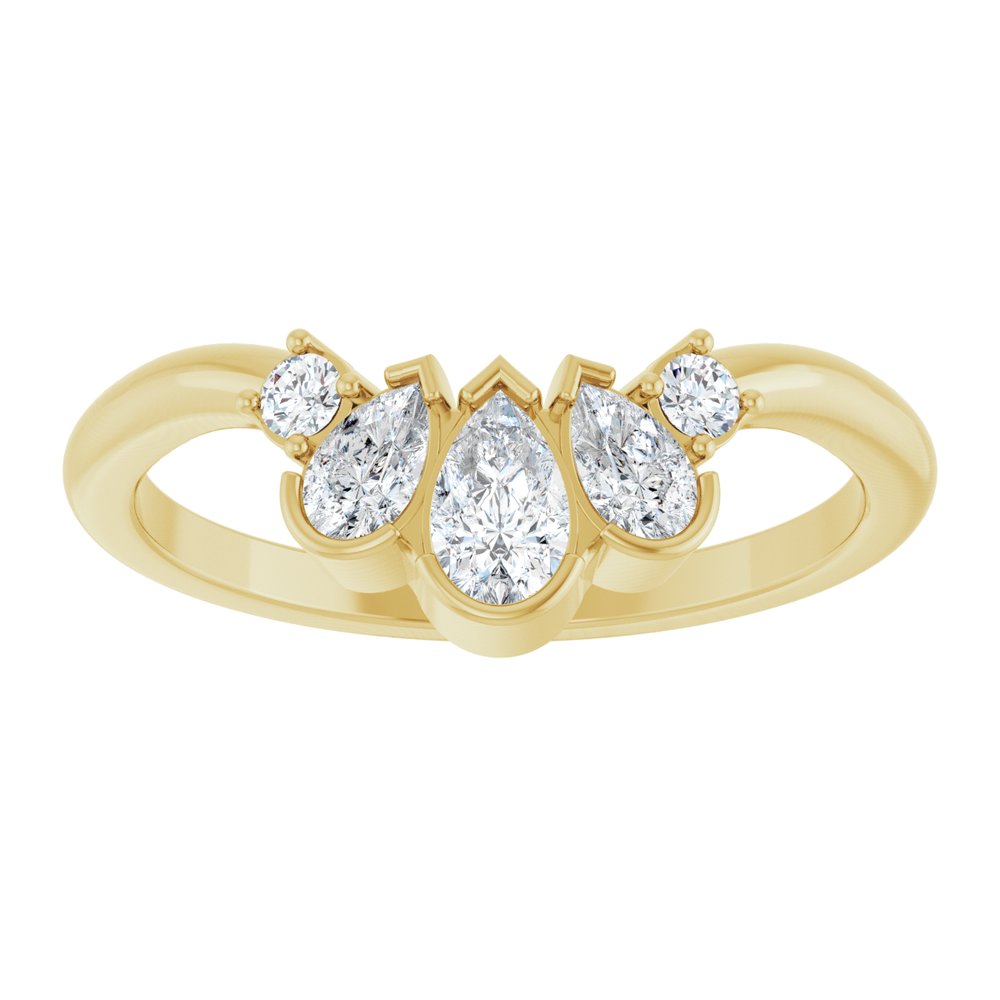 14K Yellow Gold 1/2 CTW Natural Diamond Contour Band
