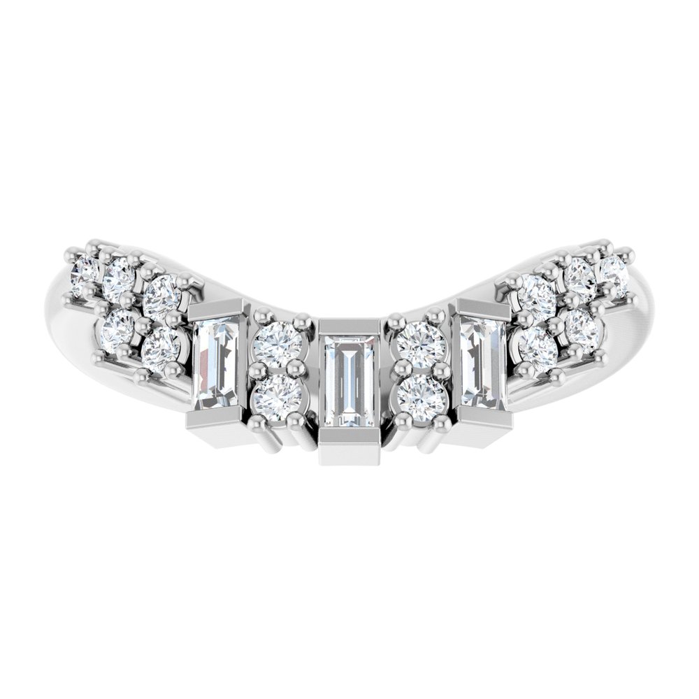 14K White Gold 1/3 CTW Natural Diamond Contour Band
