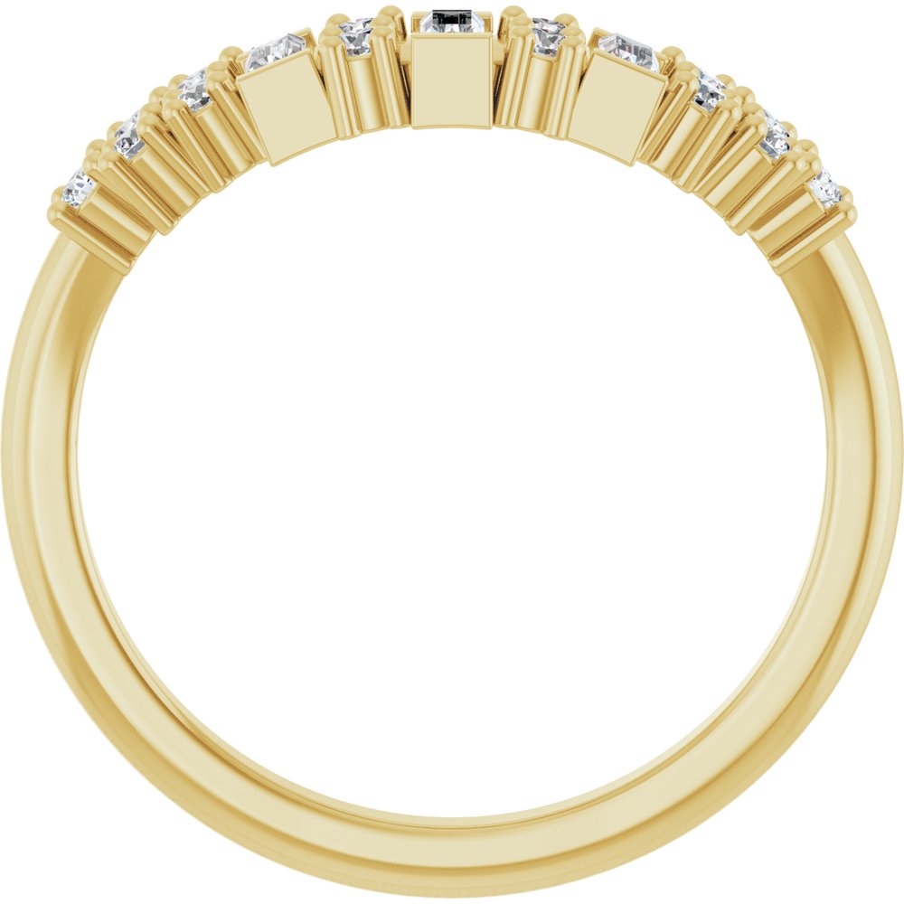 14K Yellow Gold 1/3 CTW Natural Diamond Contour Band