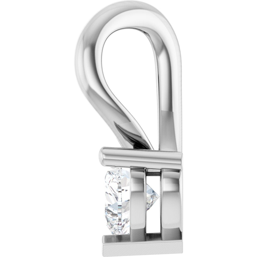14K White Gold 1/4 CT Natural Diamond Heart Pendant