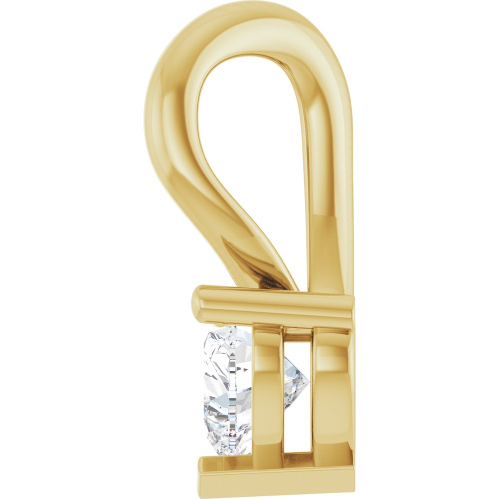 14K Yellow Gold 1/4 CT Natural Diamond Heart Pendant