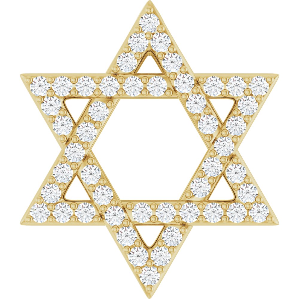 14K Yellow Gold 1/5 CTW Natural Diamond Star of David Pendant