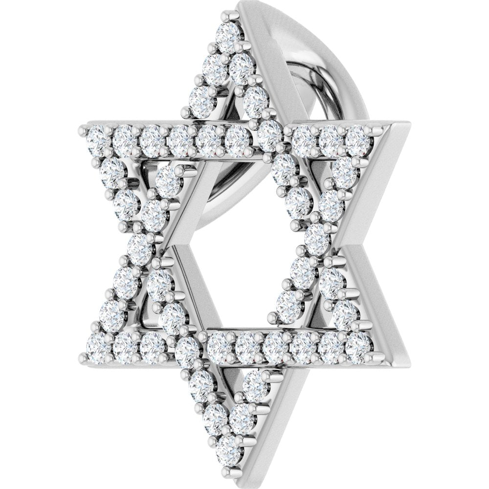 14K White Gold 1/5 CTW Natural Diamond Star of David Pendant