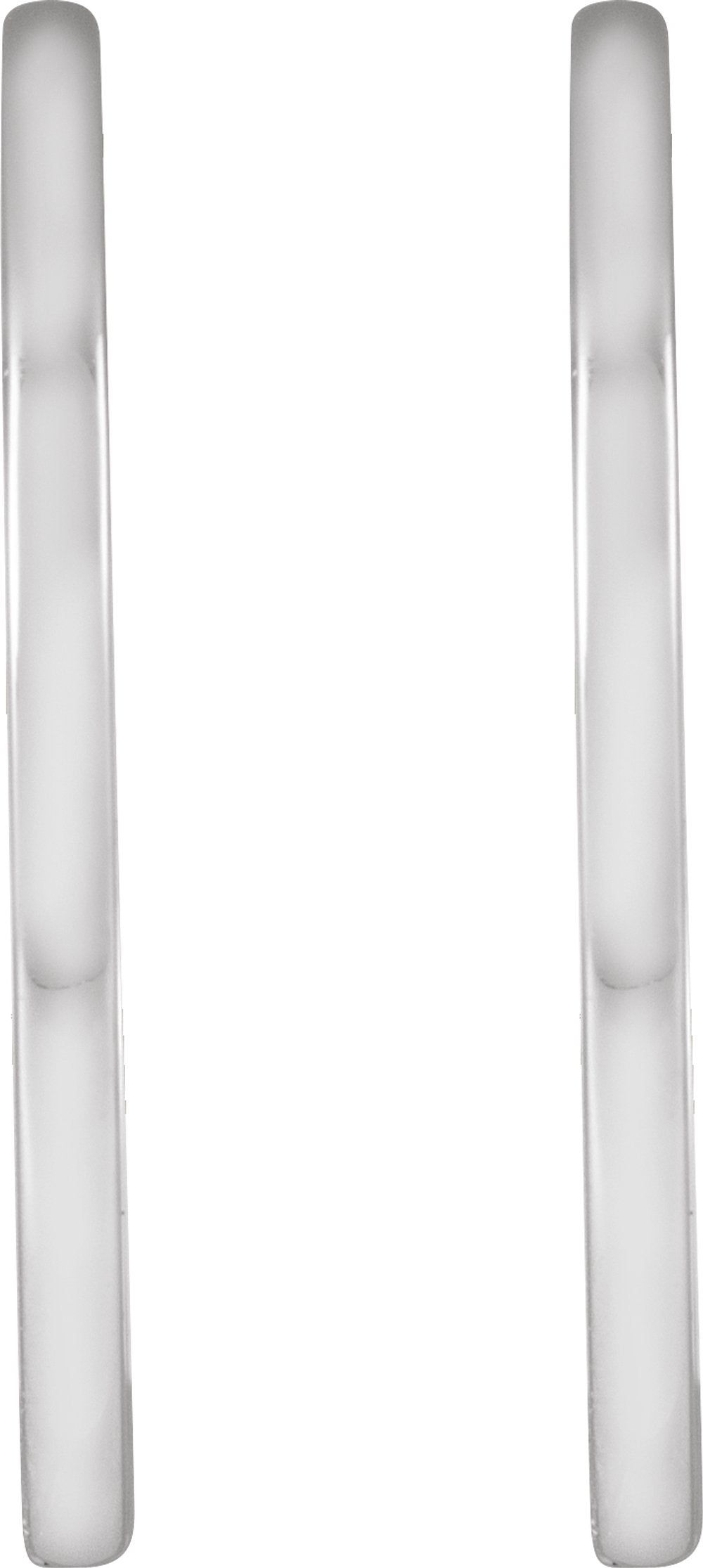 14K White Gold Hinged 25 mm Hoop Earrings