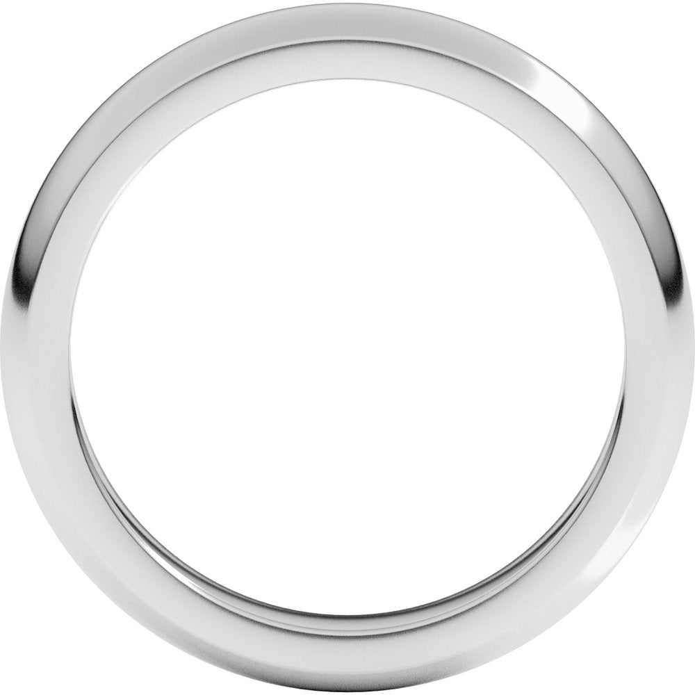 18K White Gold 3.5 mm Heavyweight Half Round Band Size 5.5