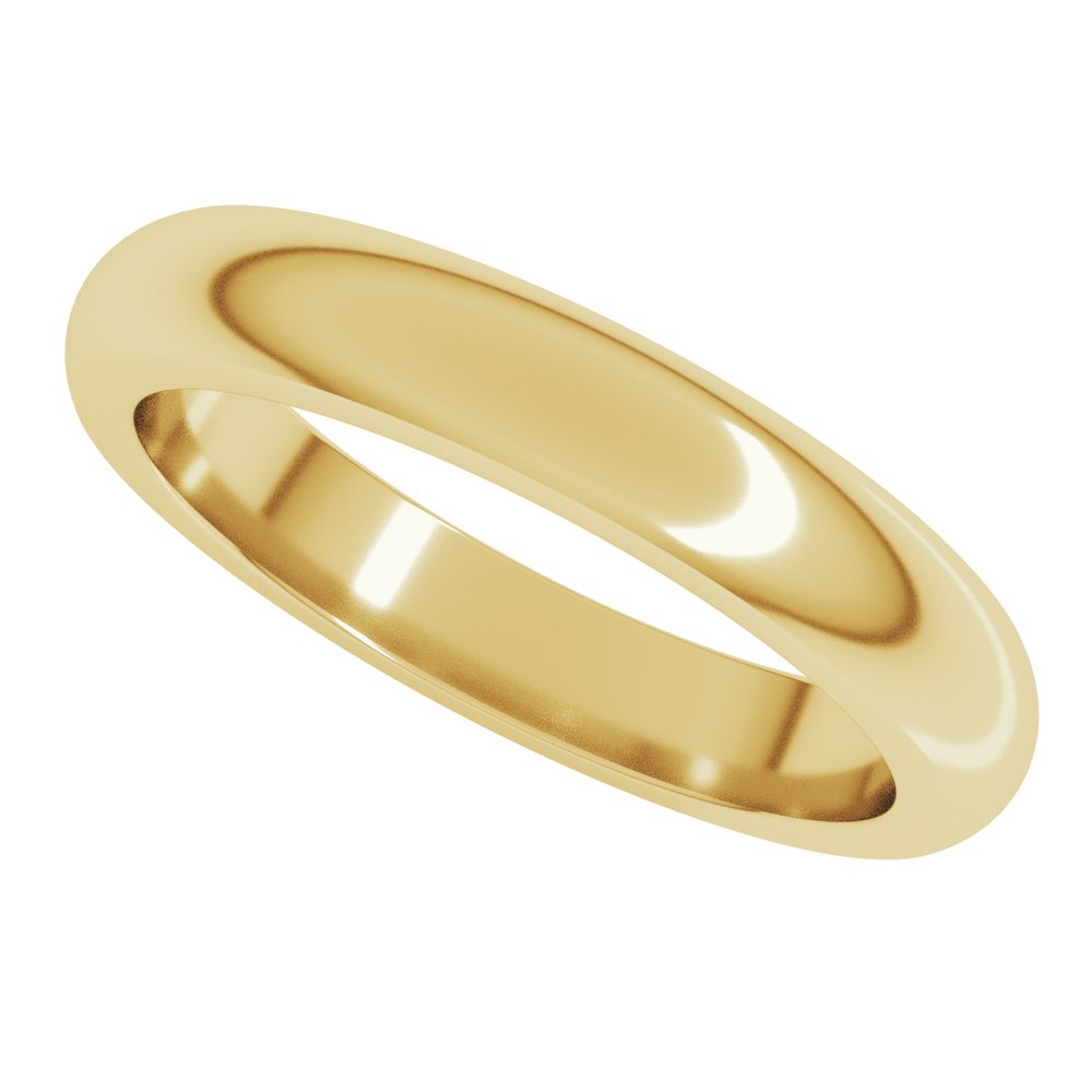18K Yellow Gold 3.5 mm Heavyweight Half Round Band Size 7.5