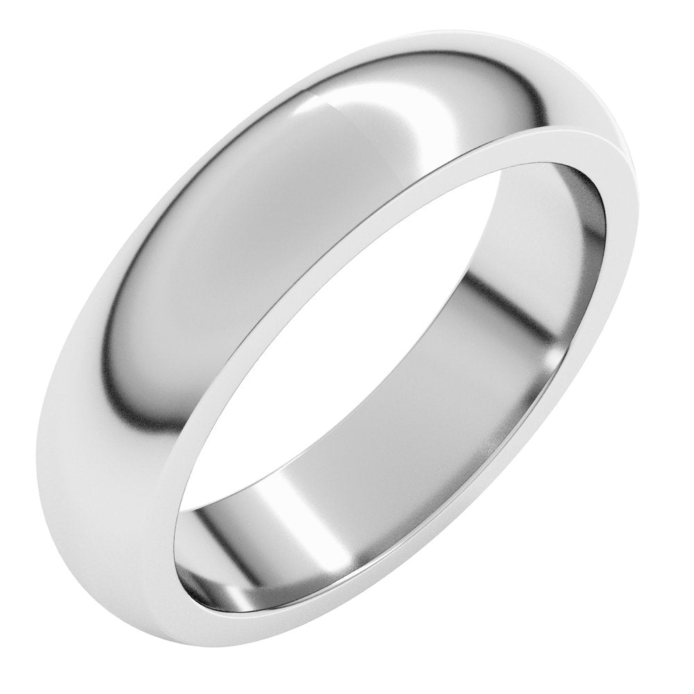 Platinum 5 mm Heavyweight Half Round Band Size 8