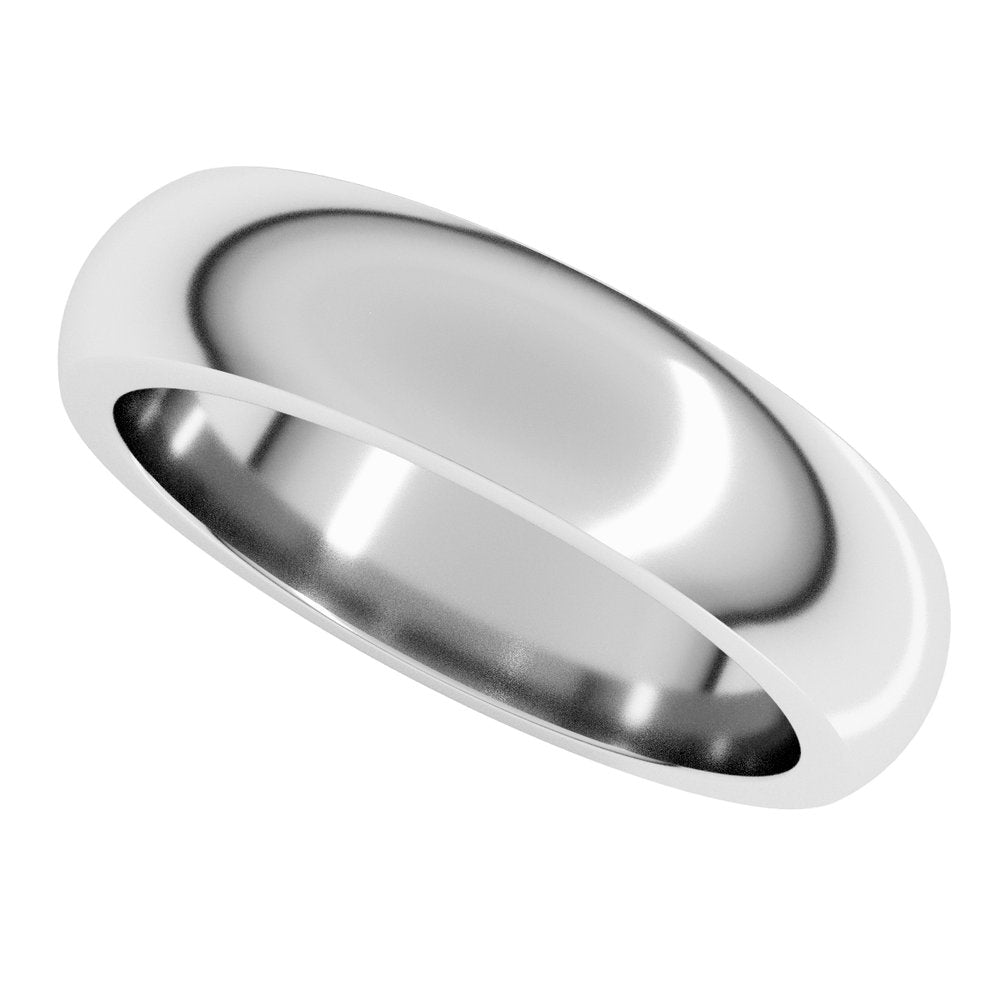 Platinum 5 mm Heavyweight Half Round Band Size 8