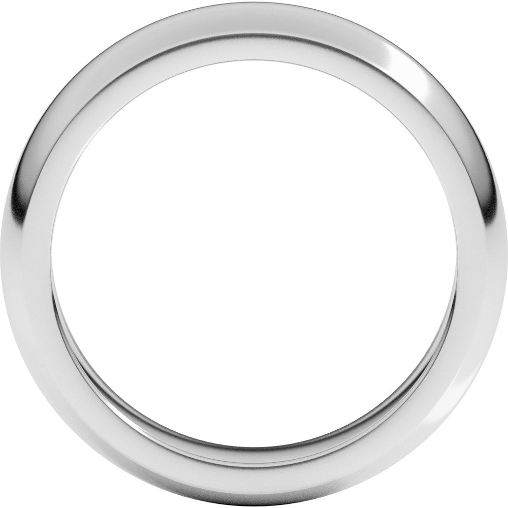 Platinum 5 mm Heavyweight Half Round Band Size 8