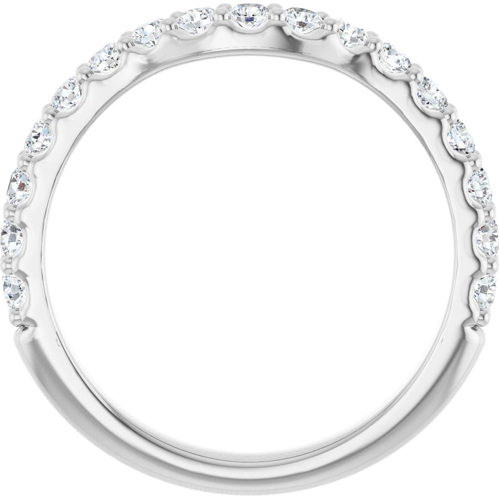 14K White Gold 1/2 CTW Natural Diamond Contour Band