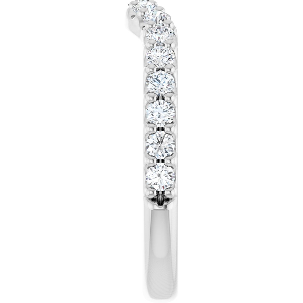 14K White Gold 1/2 CTW Natural Diamond Contour Band