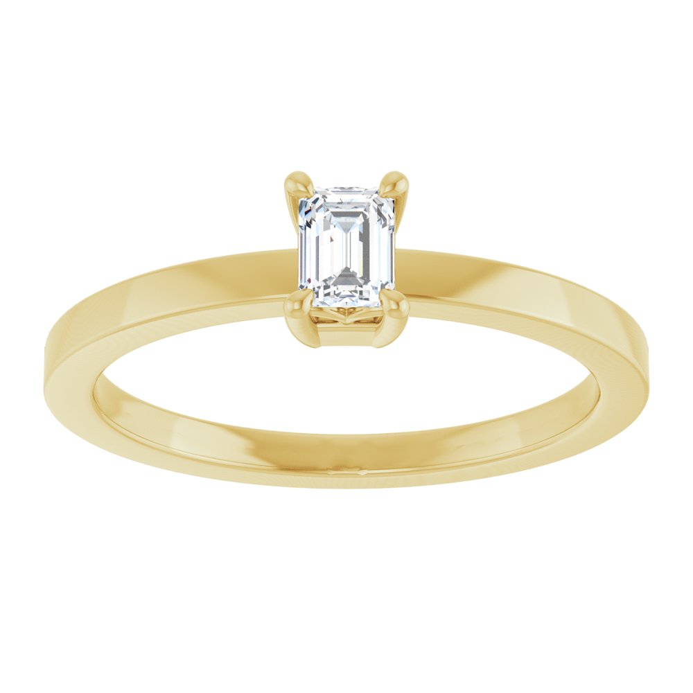 14K Yellow Gold 1/4 CT Lab-Grown Diamond Ring