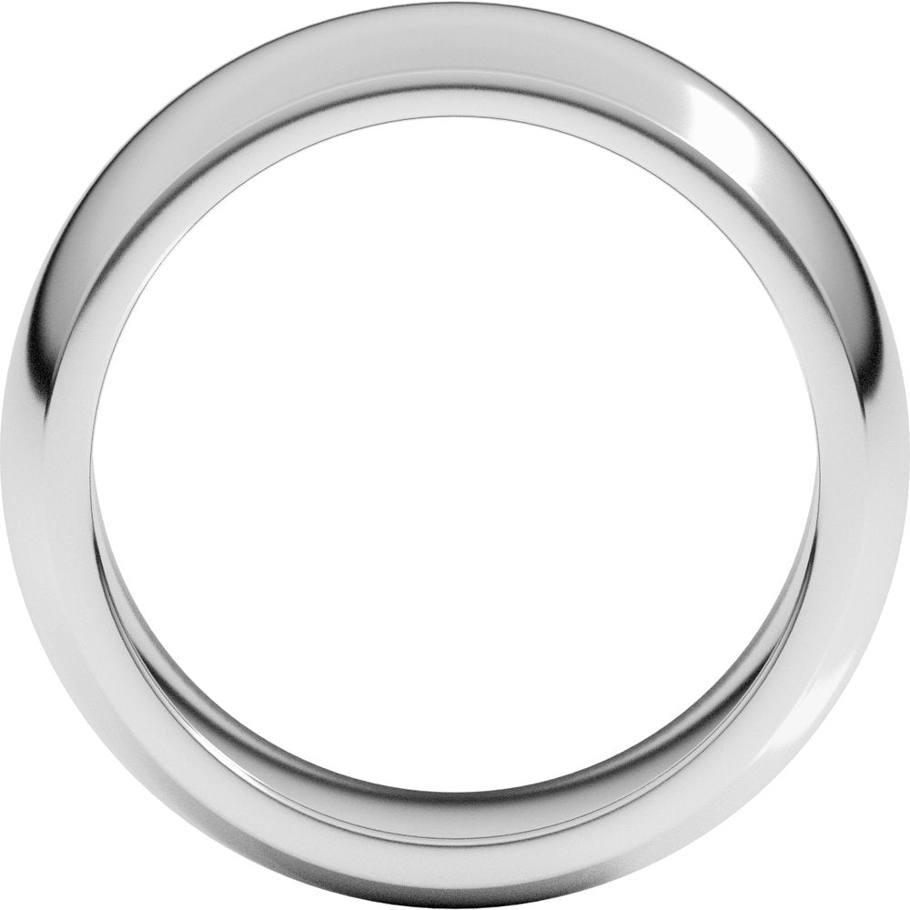 14K White Gold 8 mm Heavyweight Half Round Band Size 6