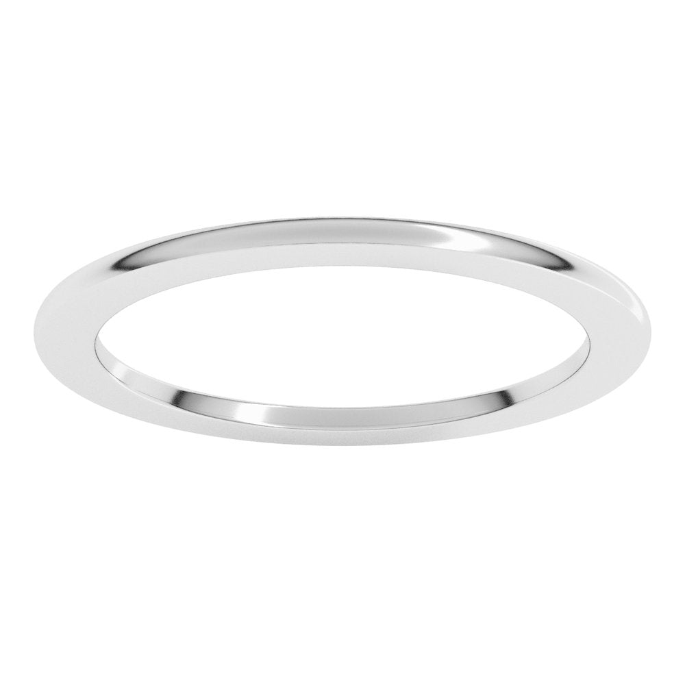 Platinum 1 mm Heavyweight Half Round Band Size 4.5