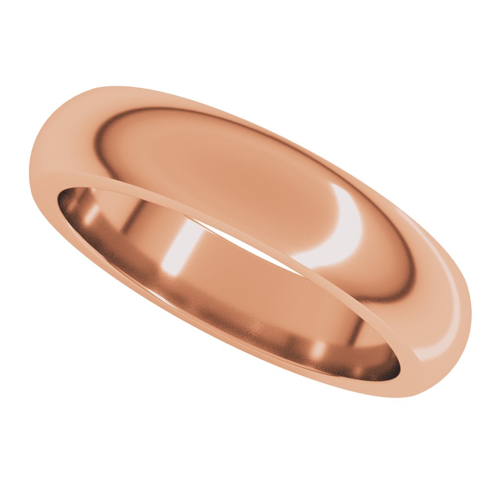 14K Rose Gold 4.5 mm Heavyweight Half Round Band Size 9.5