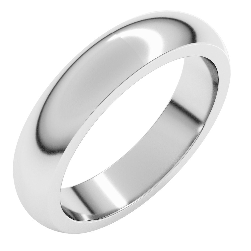 14K White Gold 4.5 mm Heavyweight Half Round Band Size 8.5