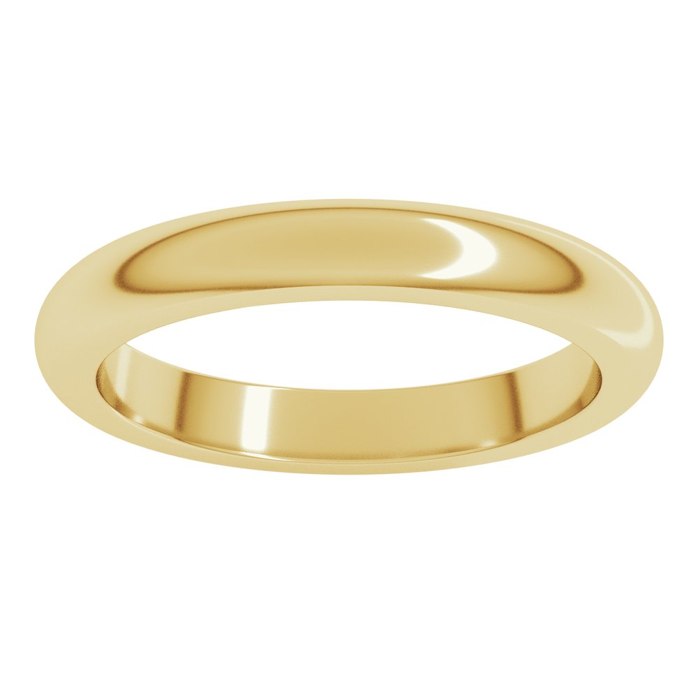 14K Yellow Gold 3 mm Heavyweight Half Round Band Size 8