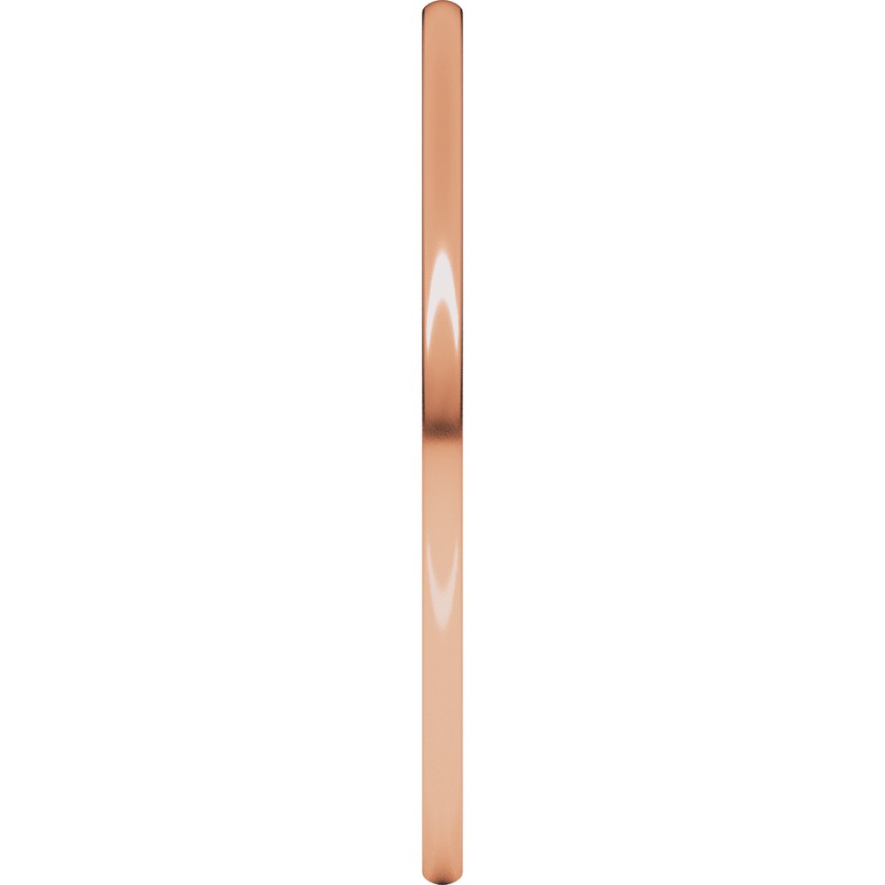 14K Rose Gold 1 mm Heavyweight Half Round Band Size 7