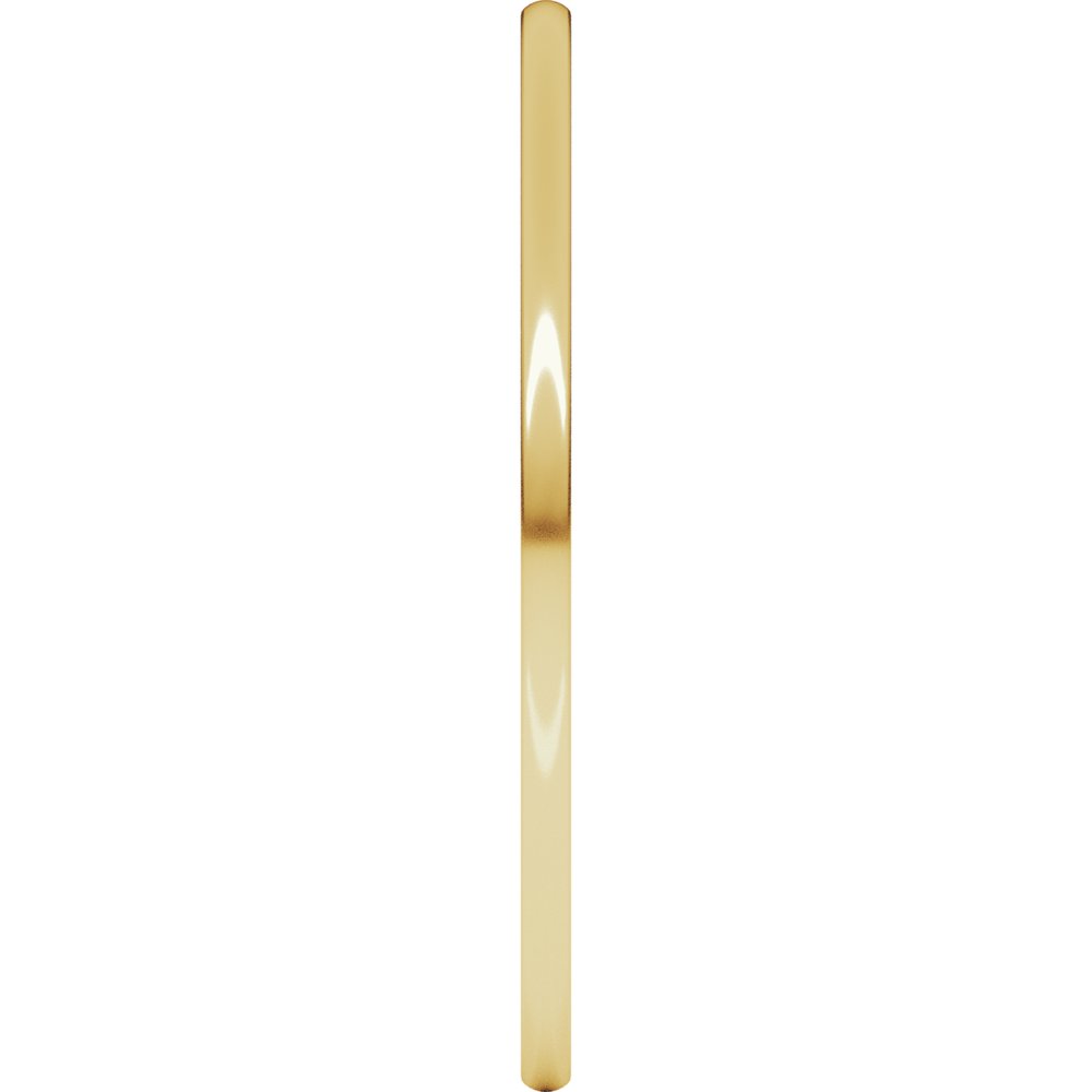 14K Yellow Gold 1 mm Heavyweight Half Round Band Size 7
