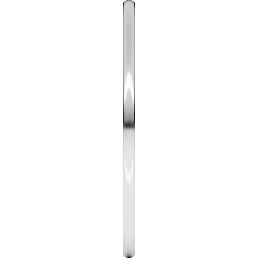 Platinum 1 mm Heavyweight Half Round Band Size 4.5