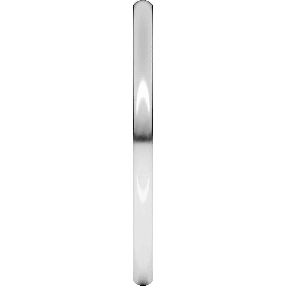 14K White Gold 1.5 mm Heavyweight Half Round Band Size 6.5