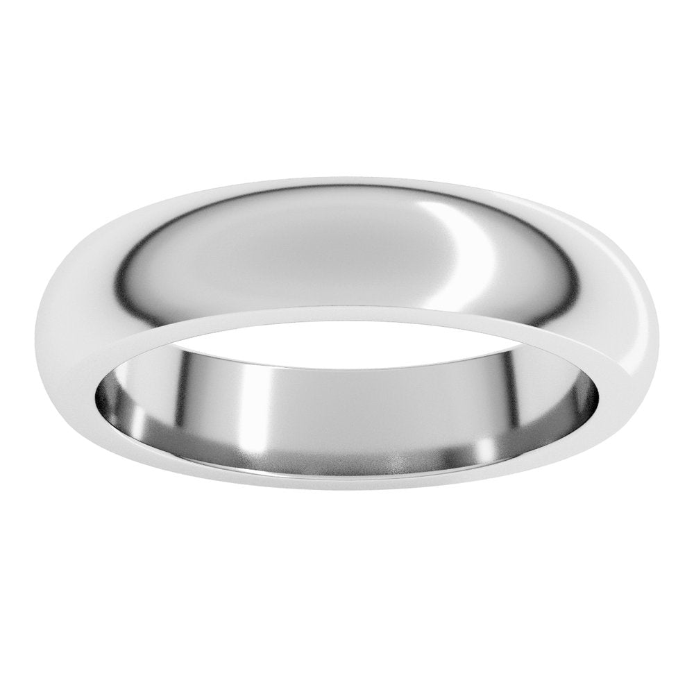 14K White Gold 4.5 mm Heavyweight Half Round Band Size 8.5