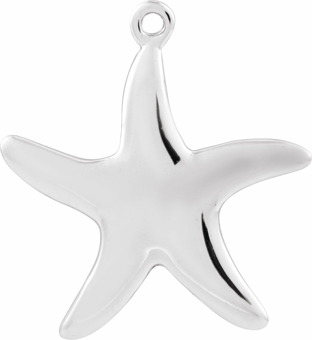 14K White 17 mm Starfish Dangle