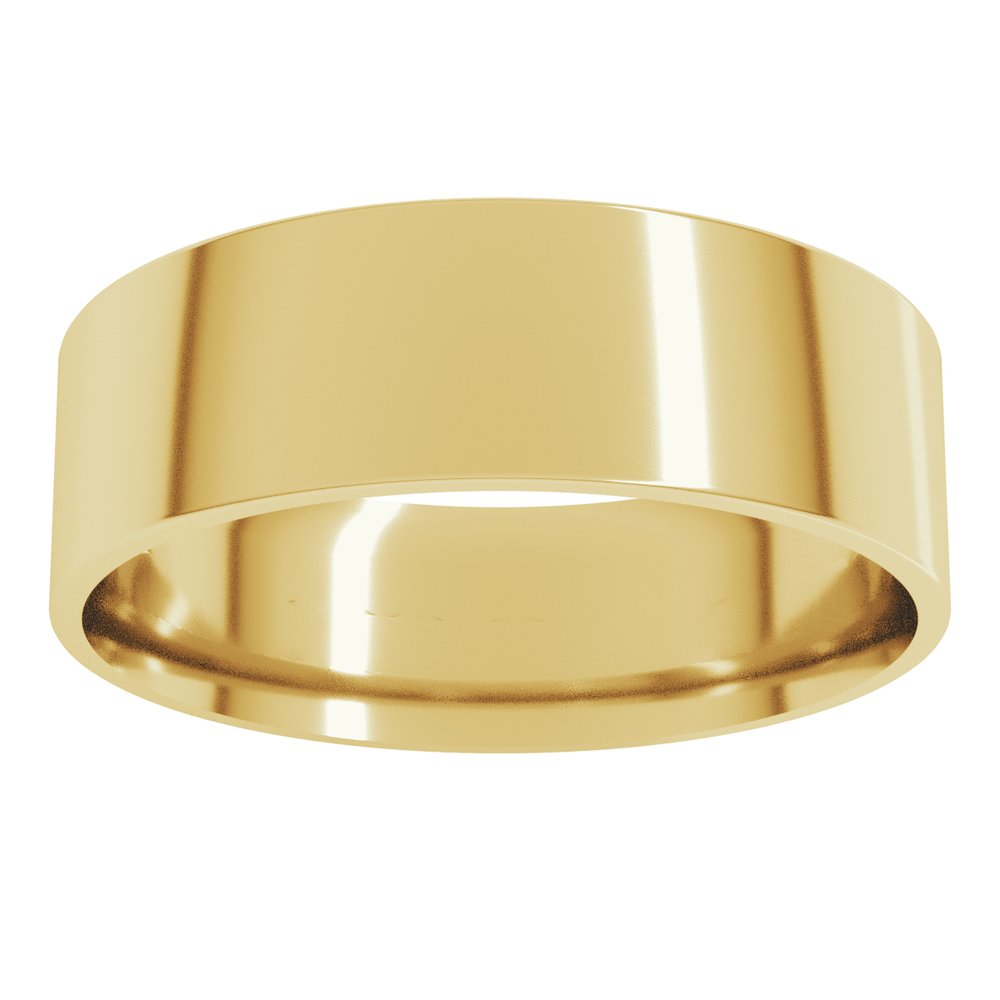 14K Yellow Gold 6 mm Ultra-Lightweight Comfort-Fit Flat Band Size 6