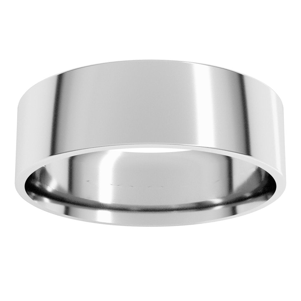 14K White Gold 6 mm Ultra-Lightweight Comfort-Fit Flat Band Size 8.5