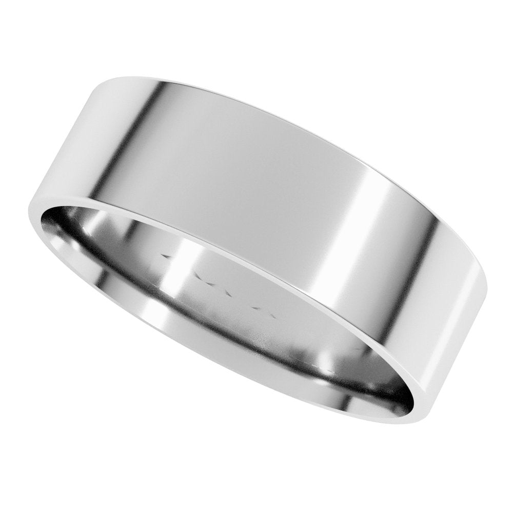 14K White Gold 6 mm Ultra-Lightweight Comfort-Fit Flat Band Size 8.5