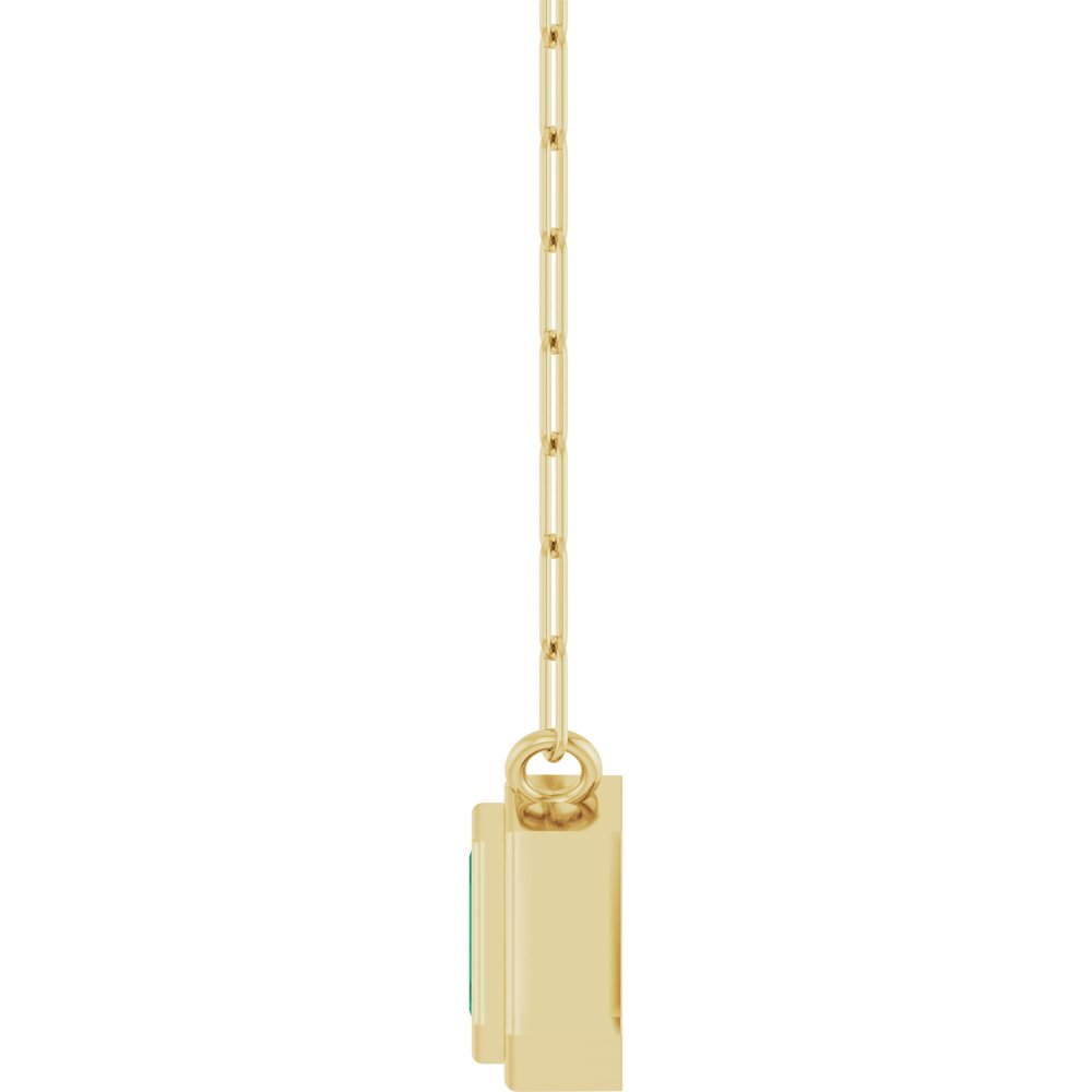 14K Yellow Gold Lab-Grown Emerald 18" Necklace