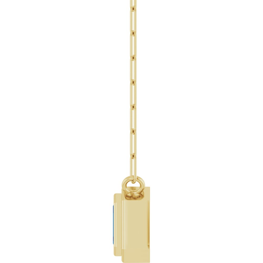 14K Yellow Gold Lab-Grown Blue Sapphire 18" Necklace