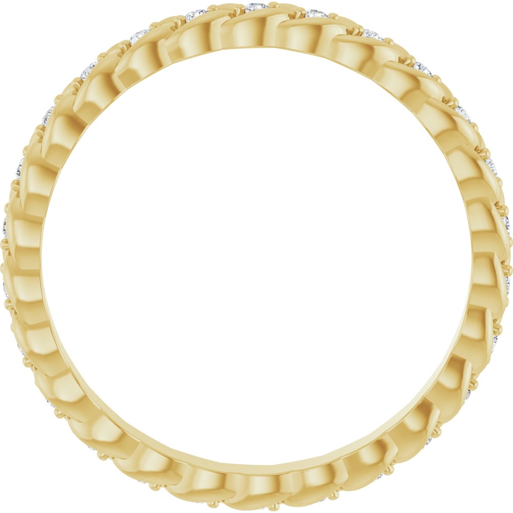 14K Yellow Gold 1/5 CTW Lab-Grown Diamond Rope Eternity Band Size 7