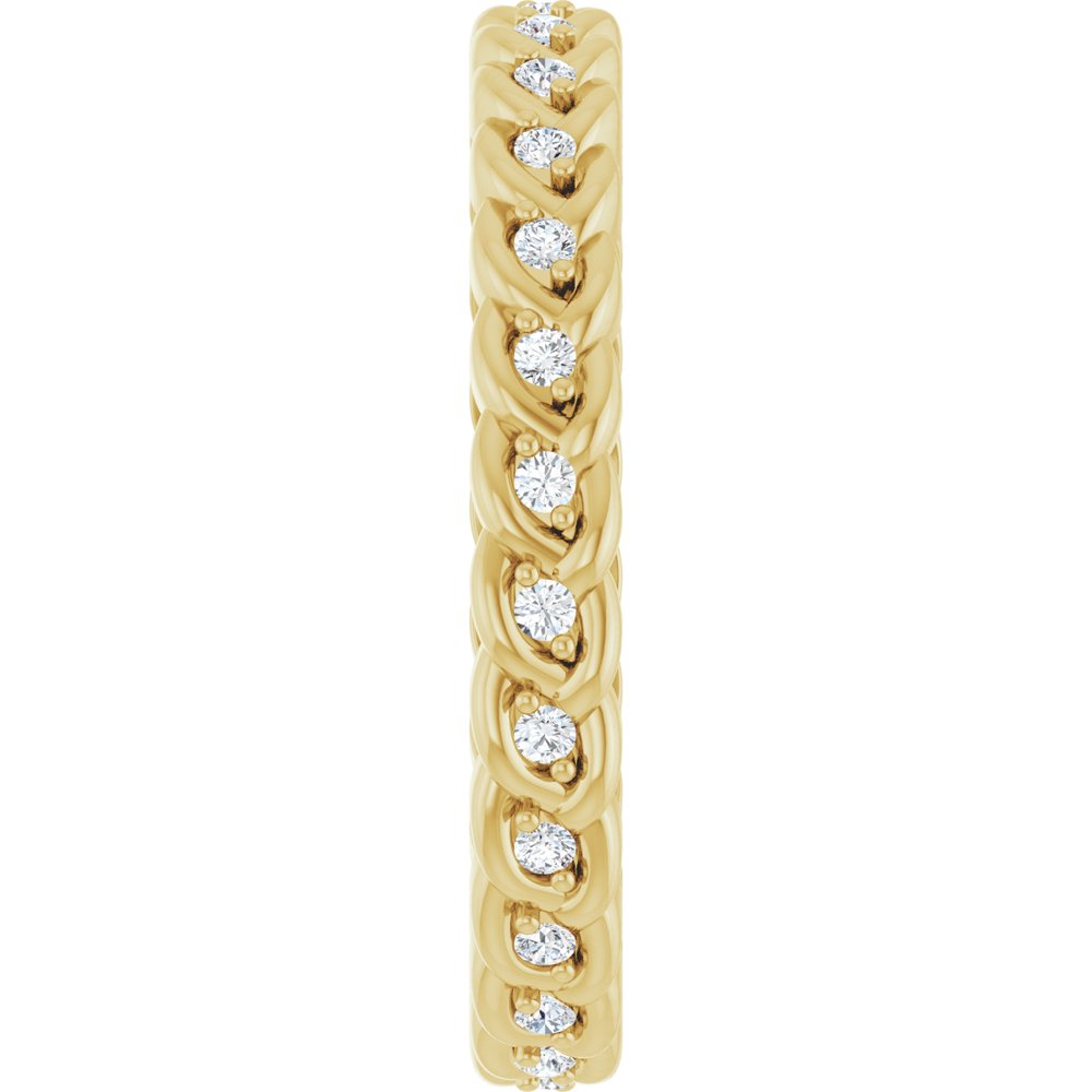 14K Yellow Gold 1/5 CTW Lab-Grown Diamond Rope Eternity Band Size 7