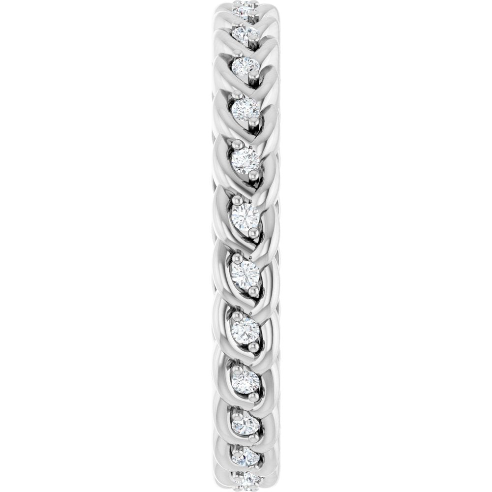 14K White Gold 1/5 CTW Lab-Grown Diamond Rope Eternity Band Size 7