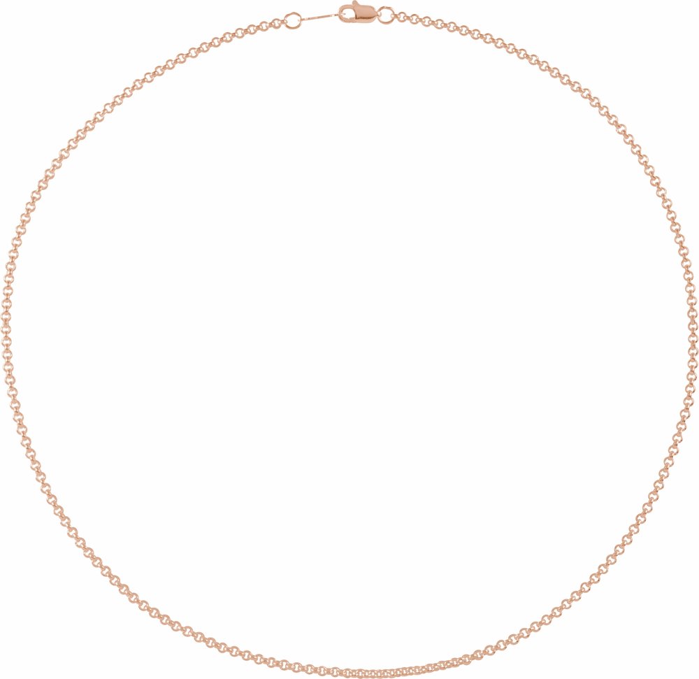 14K Rose Gold 2 mm Rolo 18" Chain