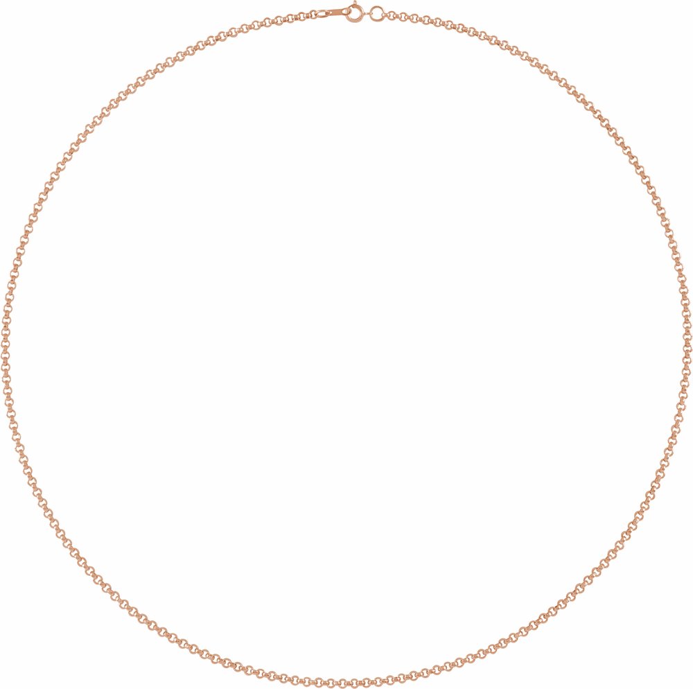 14K Rose Gold 2 mm Rolo 16" Chain
