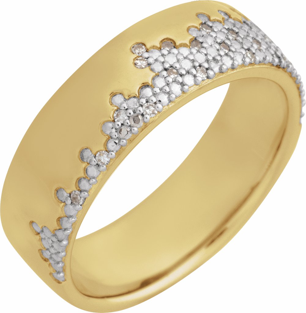 14K Yellow Gold 1/10 CTW Natural Diamond Anniversary Band