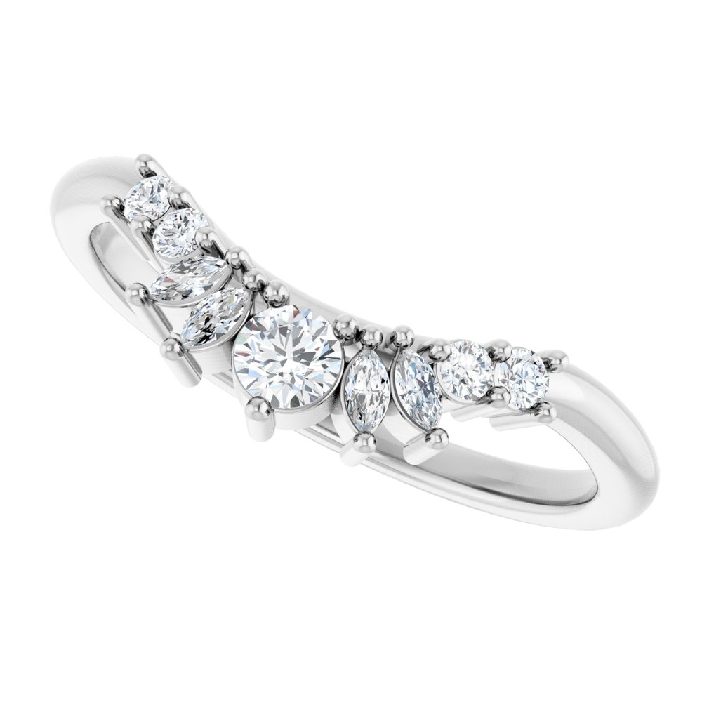 14K White Gold 1/4 CTW Lab-Grown Diamond Contour Band