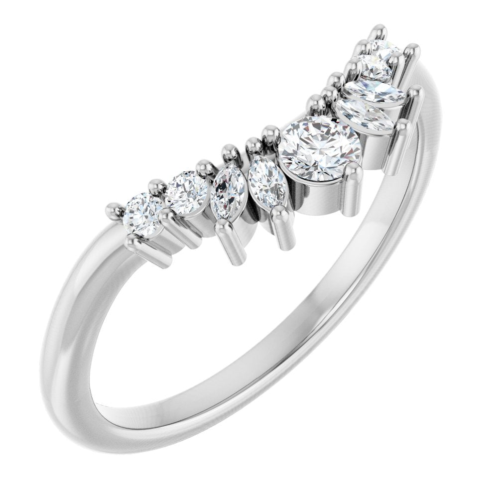 14K White Gold 1/4 CTW Lab-Grown Diamond Contour Band