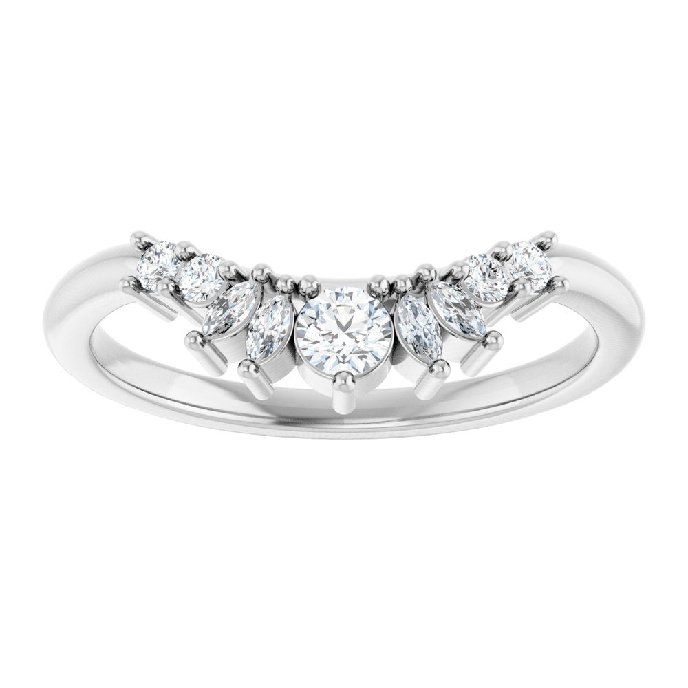 14K White Gold 1/4 CTW Lab-Grown Diamond Contour Band