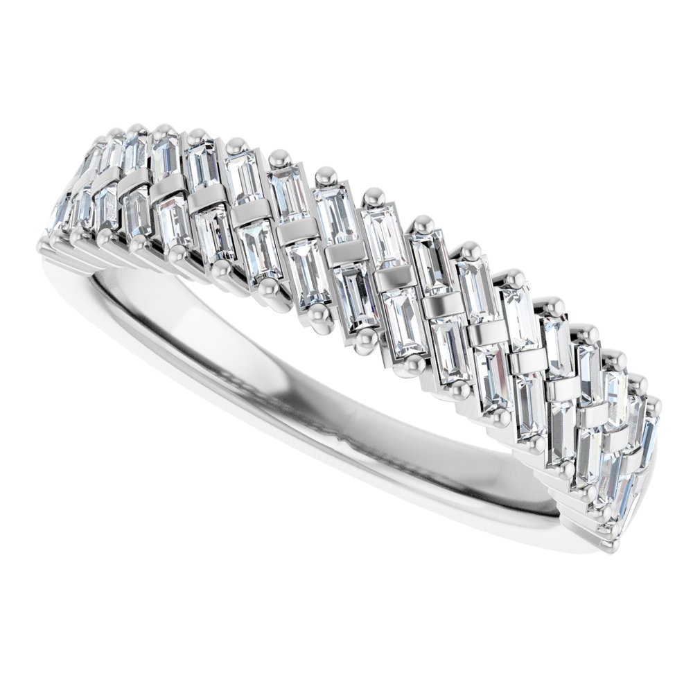14K White 3/4 CTW Lab-Grown Diamond Anniversary Band