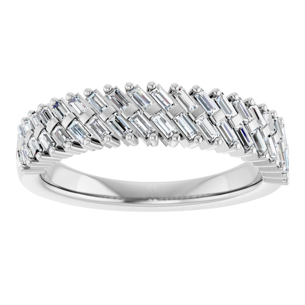 14K White 3/4 CTW Lab-Grown Diamond Anniversary Band