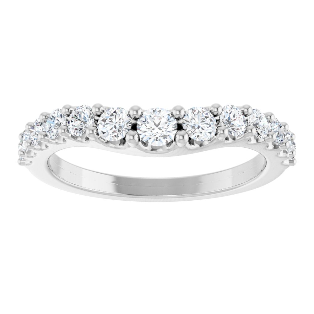 14K White Gold 5/8 CTW Lab-Grown Diamond Graduated Contour Band