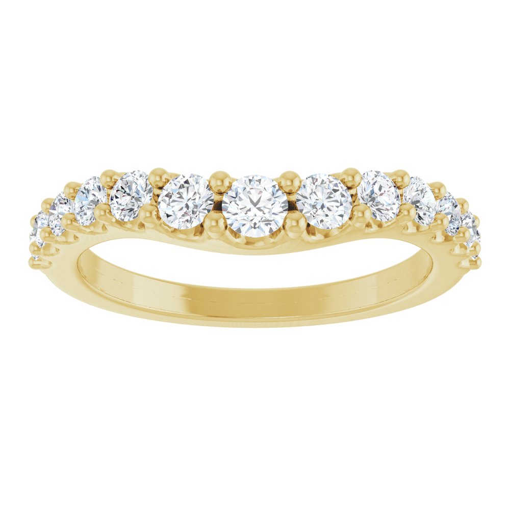 14K Yellow Gold 5/8 CTW Lab-Grown Diamond Graduated Contour Band